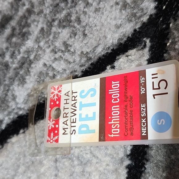 MARTHA STEWART PETS  FLOWER RED  & BLACK PLAID FASHION COLLAR 15" SMALL - Picture 9 of 11